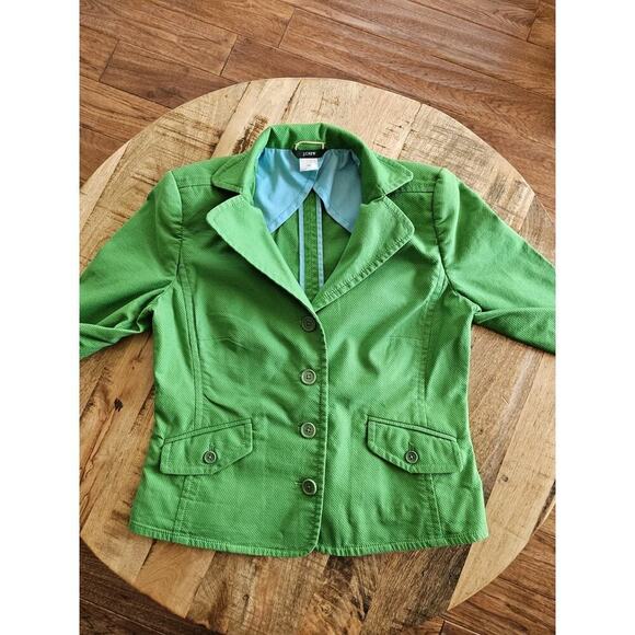 J. Crew Lime Green Cropped Blazer Women's MP Career Party/Cocktail - Picture 9 of 12